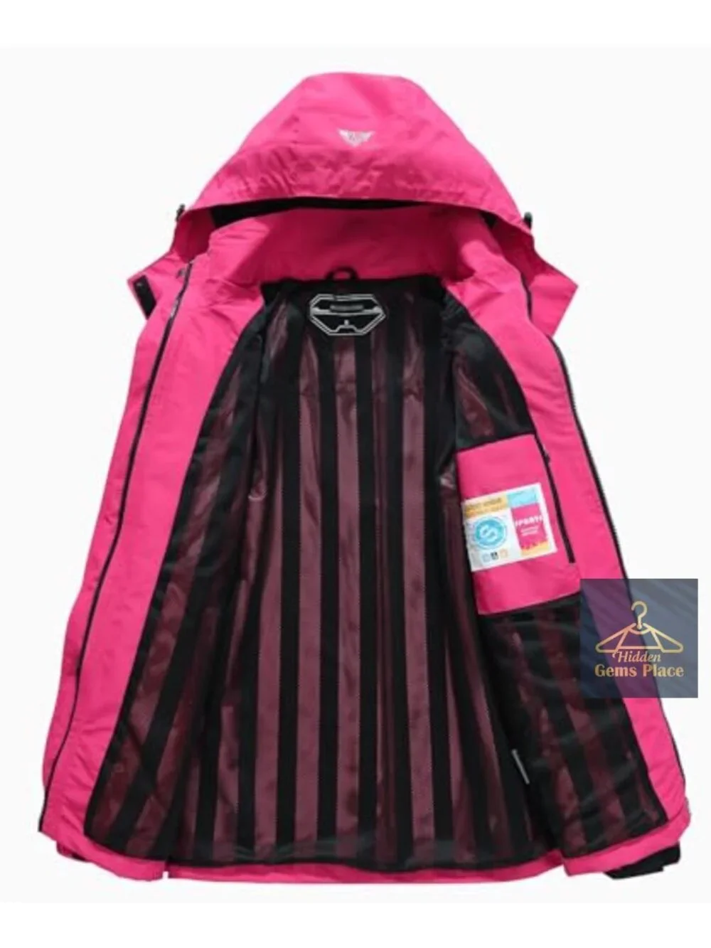Waterproof Lightweight Rain Jacket Windproof Detachable Hood Hiking Trench Coat